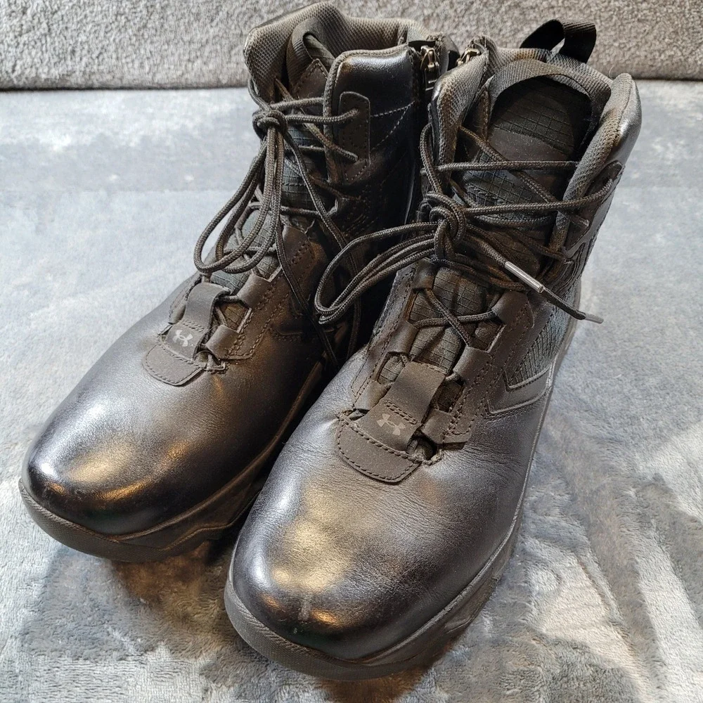Under Armour Micro G Valsetz Side Zip Tactical Boots Black 3025579-001 Mens 9.5